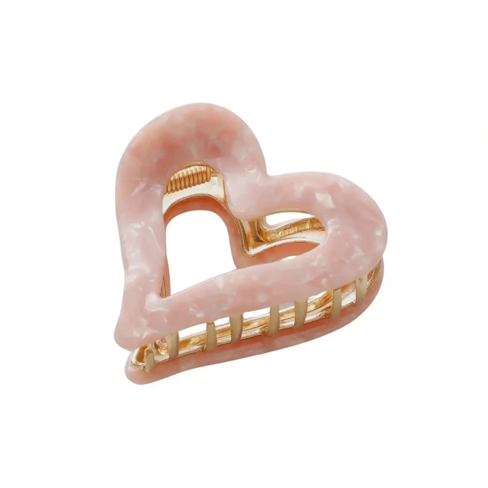 Juliette Valentine Heart Claw Clip | Red & Pink Heart Hair Clip | Gold Metal NWT